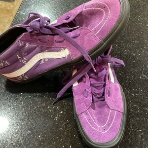 Vans X Supreme ‘Eat Me’ Sk8 mid top shoes in purple. .
